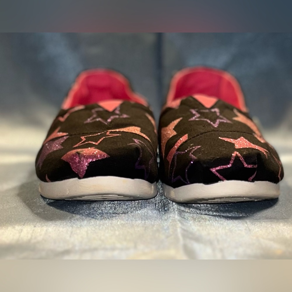TOMs Limited Edition Black, Glitter Pink, Purple Shoes Size 7.5 - Picture 2 of 10